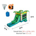 Dimensions and Accessories Included for the Eagle Bounce Palm Tree Inflatable Combo Bounce House 
