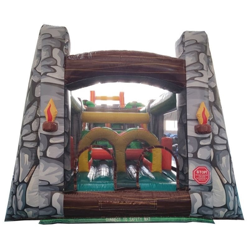 Eagle Bounce Jurassic Obstacle Course Front  Entrance Dual View