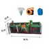Eagle Bounce Jurassic Obstacle Course Side View of 31 FT Unit with Dimensions and Accessories