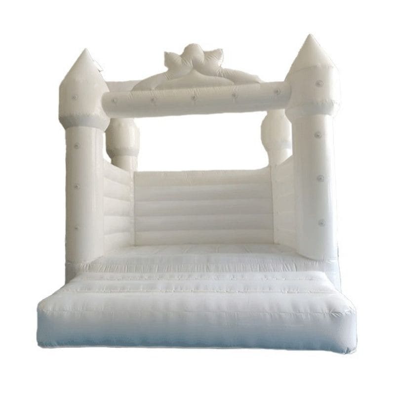 Eagle Bounce Wedding Castle Bounce House Front View on White Background