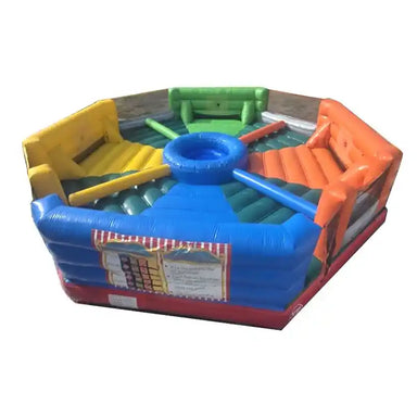 Eagle Bounce 4-Player Inflatable Hippo Game Top View on White Background