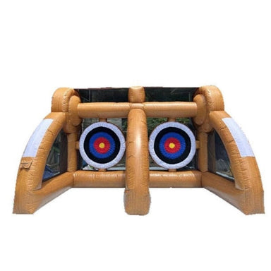 Front View of Eagle Bounce 2 Player Axe Throwing Game on White Background