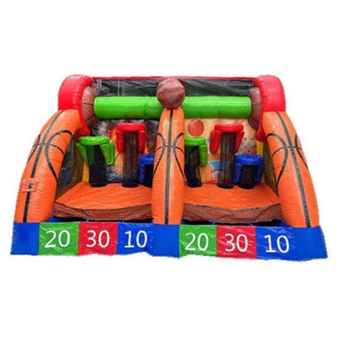 Front View of Eagle Bounce 2-Player Inflatable Basketball Game on White Background