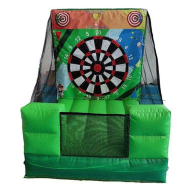 Front View of Eagle Bounce Inflatable Dart Board Throwing Game with Blower on White Background