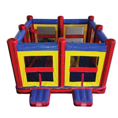 Eagle Bounce 5-in-1 Inflatable Sports Game Square Arena Front View on White Background