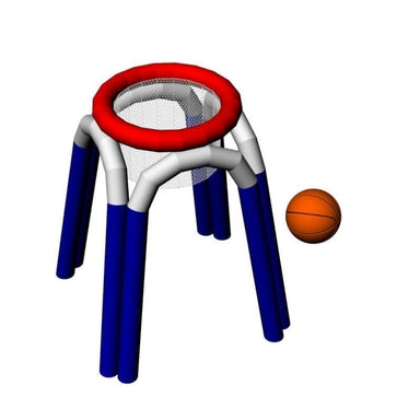 Eagle Bounce Giant Inflatable Basketball Game Front Render View with Ball