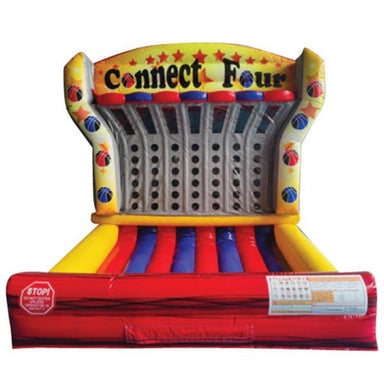 Front View of Eagle Bounce Inflatable Connect 4 Basketball Game on White Background