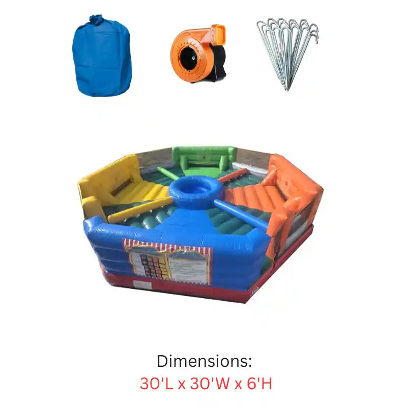 Eagle Bounce 4-Player Inflatable Hippo Game Dimensions and Accessories Included