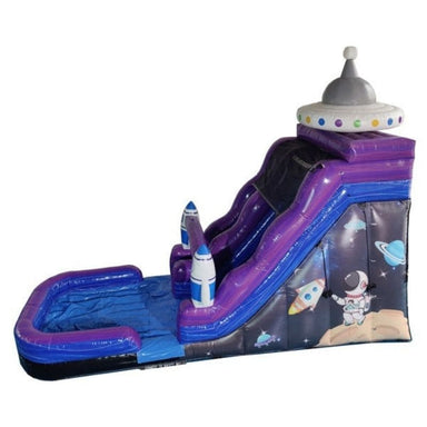 Left View of Eagle Bounce 19 FT Space Theme Wet and Dry Water Slide