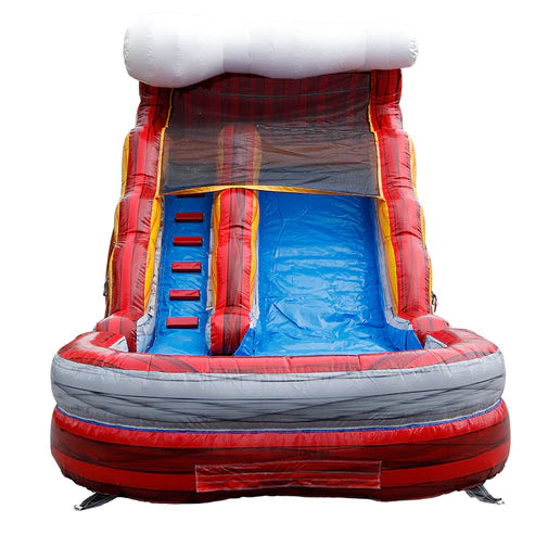 Moonwalk USA 13ft Fire Inflatable Water Slide Wet/Dry Front View