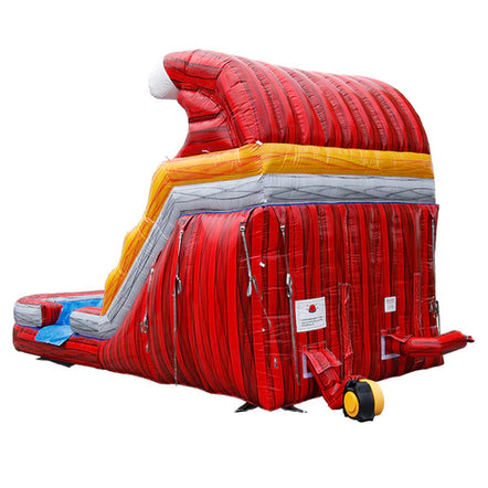Moonwalk USA 13ft Fire Inflatable Water Slide Wet/Dry REAR view