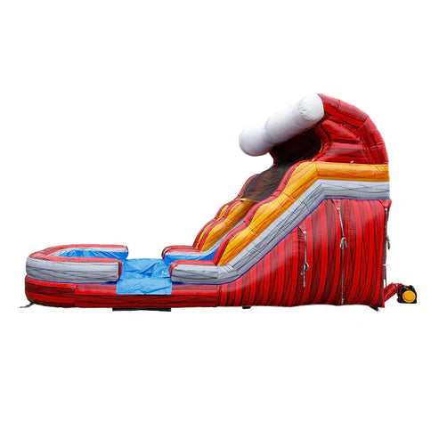 Moonwalk USA 13ft Fire Inflatable Water Slide Wet/Dry Side View