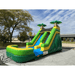 Moonwalk USA 13ft Palm Tree Inflatable Water Slide Wet/Dry Front Left View Outside on Tarp