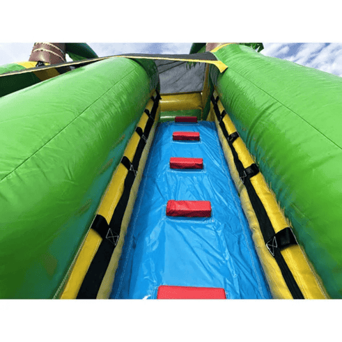 Moonwalk USA 13ft Palm Tree Inflatable Water Slide W-353 slide lane and tropical palm tree ladder detail