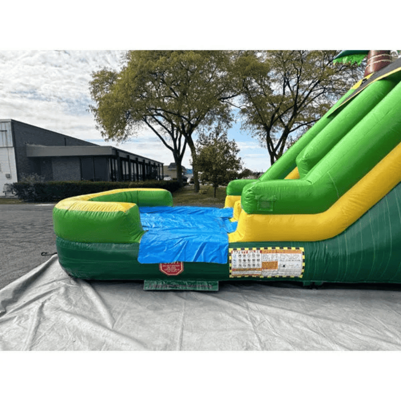 Moonwalk USA 13ft Palm Tree Inflatable Water Slide Wet/Dry Pool Exit Side View