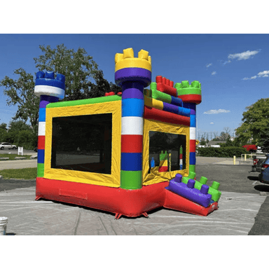 Moonwalk USA 14x14 Block Bounce House Front Right View Outside