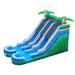 Moonwalk USA 15ft Dual Lane Green Inflatable Water Slide Wet/Dry Front Right View