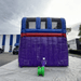 Moonwalk USA 15ft Dual Lane Purple Inflatable Water Slide Wet/Dry Rear View with Blower Attached