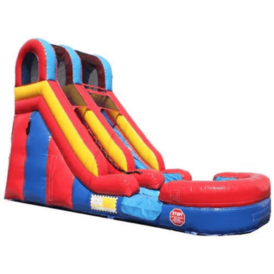 Moonwalk USA 15ft Red Inflatable Water Slide Wet/Dry Front Right View