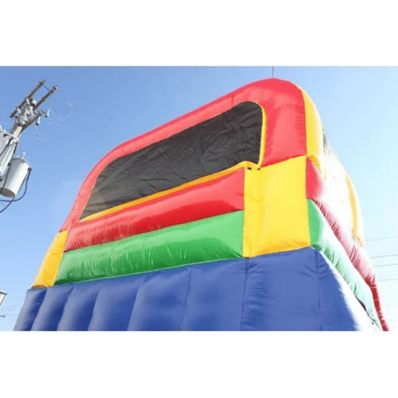 Moonwalk USA 16ft Rainbow Inflatable Water Slide Wet/Dry Top Rear View