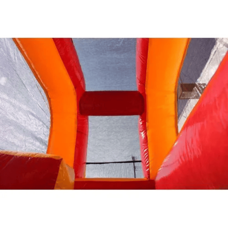 Moonwalk USA 16ft Rainbow Inflatable Water Slide Wet/Dry Top of Slide Mesh Roofing