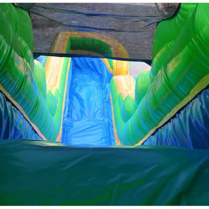 Moonwalk USA 18ft Dual Lane Palm Tree Inflatable Water Slide Wet/Dry Slide View