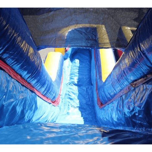 Moonwalk USA 18ft Dual Lane Primary Color Inflatable Water Slide W-031 slide view