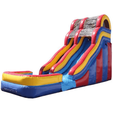 Moonwalk USA 18ft Red Double Dip Inflatable Water Slide Wet/Dry Front Left View