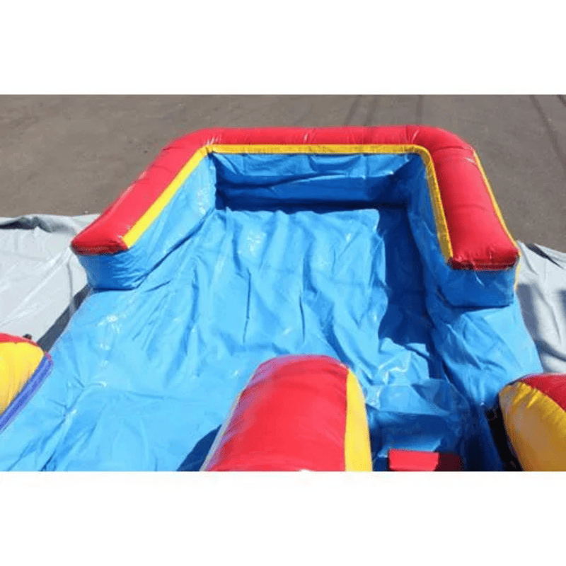 Moonwalk USA 18ft Red Double Dip Inflatable Water Slide Wet/Dry Pool View