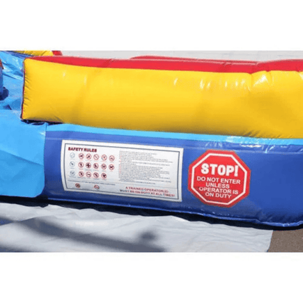 Moonwalk USA 18ft Red Double Dip Inflatable Water Slide W-263 vinyl construction and stitching detail