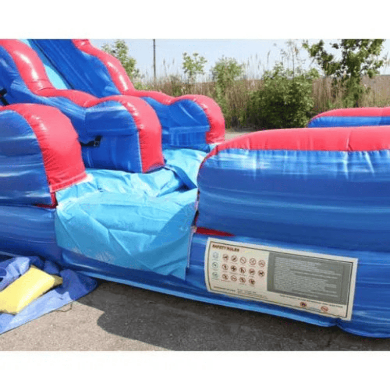 Moonwalk USA 18ft Tsunami Inflatable Water Slide Wet/Dry Exit Side View