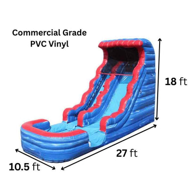 Moonwalk USA 18ft Tsunami Inflatable Water Slide Wet/Dry Dimensions and Commercial Grade Vinyl Specifications