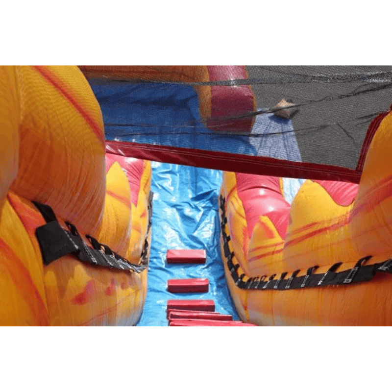 Moonwalk USA 18ft Volcano Inflatable Water Slide Wet/Dry Ladder View with Side Safety Holds