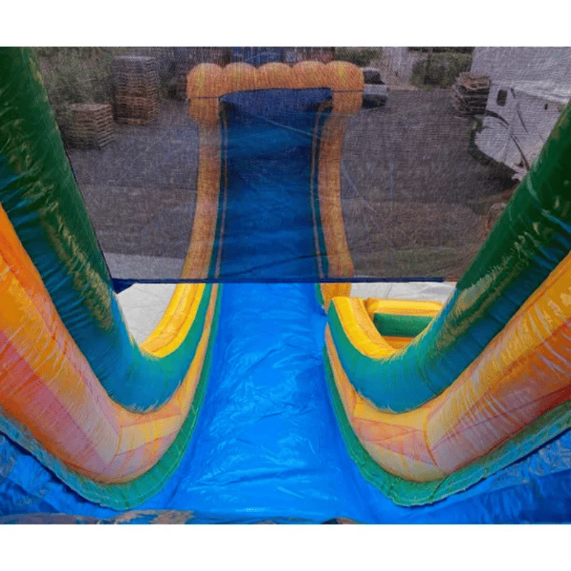Moonwalk USA 19ft Fiesta Rapid Inflatable Water Slide Wet/Dry Slide View to Ramp