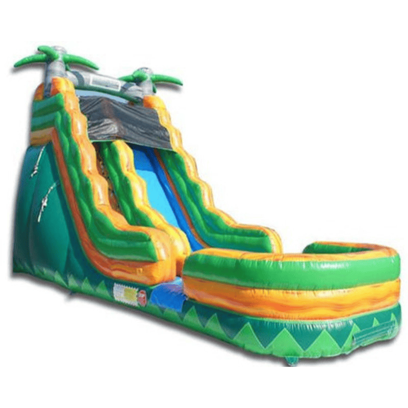 Moonwalk USA 19ft Palm Tree Inflatable Water Slide Wet/Dry Front Right View