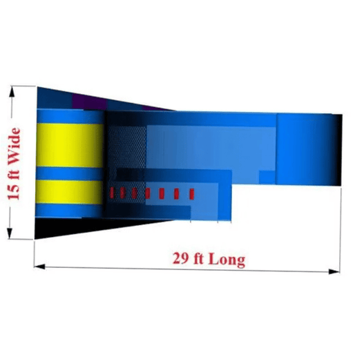 Moonwalk USA 19ft Rapid Inflatable Water Slide W-043 top view dimensions