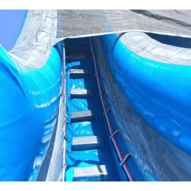 Moonwalk USA 19ft Rock Mountain Inflatable Water Slide Wet/Dry Ladder View with Side Holds