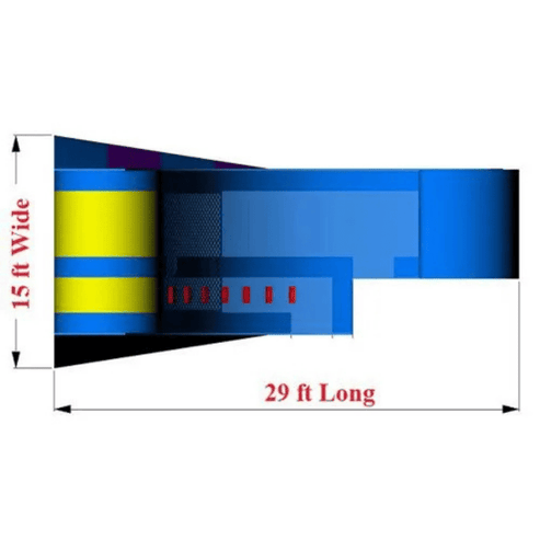 Moonwalk USA 19ft Rock Mountain Inflatable Water Slide W-046 top of unit length x width