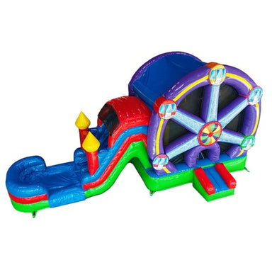 Moonwalk USA 2-Lane Ferris Wheel Combo Bounce House Wet/Dry Top View