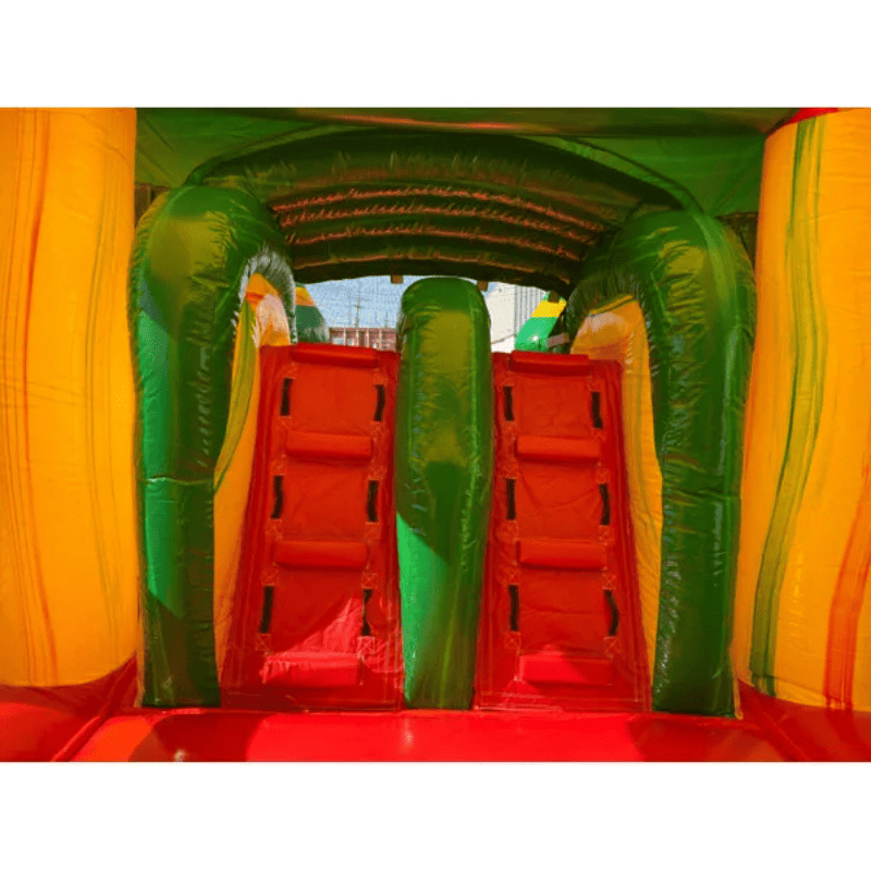 Moonwalk USA 2-Lane Fiesta Combo Bounce House Wet/Dry Dual Ladder to Slides