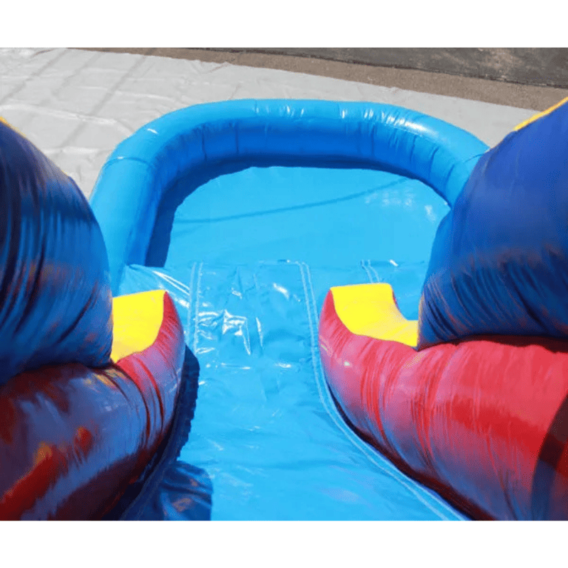Moonwalk USA 2-Lane Module Combo Bounce House Slide to Pool View