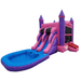 Moonwalk USA 2-Lane Pink Castle Combo Bounce House Front Right View