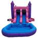 Moonwalk USA 2-Lane Pink Castle Combo Bounce House Slide Side View of Detachable Pool
