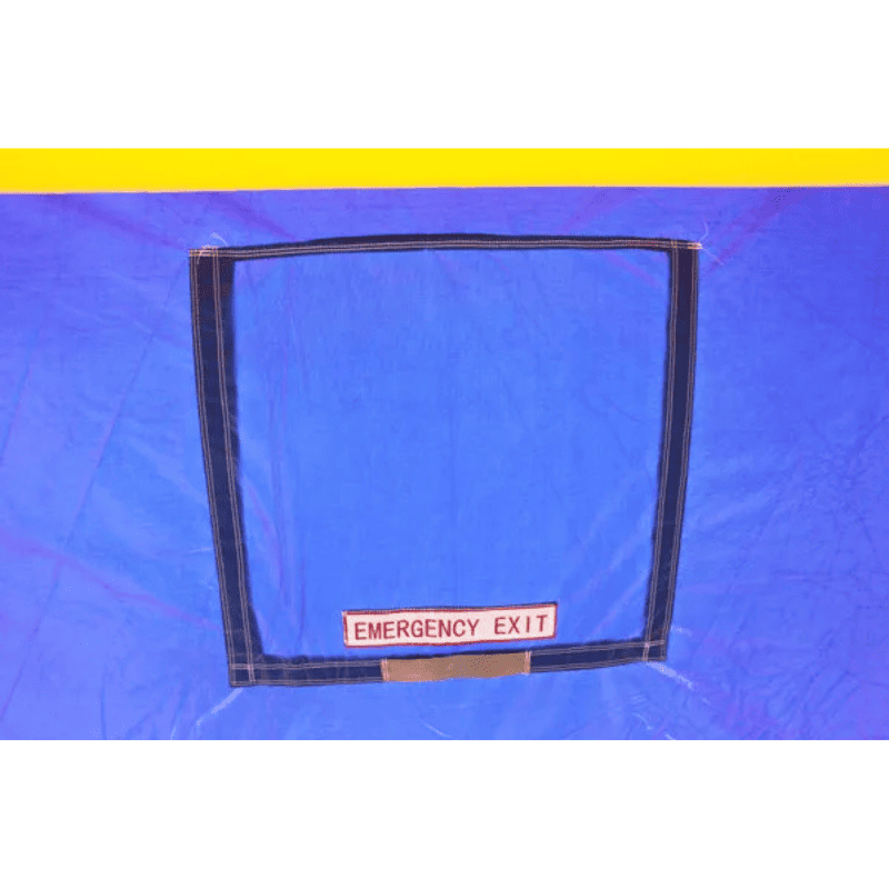 Moonwalk USA 2-Lane Rainbow Castle Combo Bounce House Emergency Exit Feature