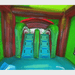Moonwalk USA 2-Lane Red Ruby Castle Wet/Dry Combo Bounce House Dual Ladder to Slide