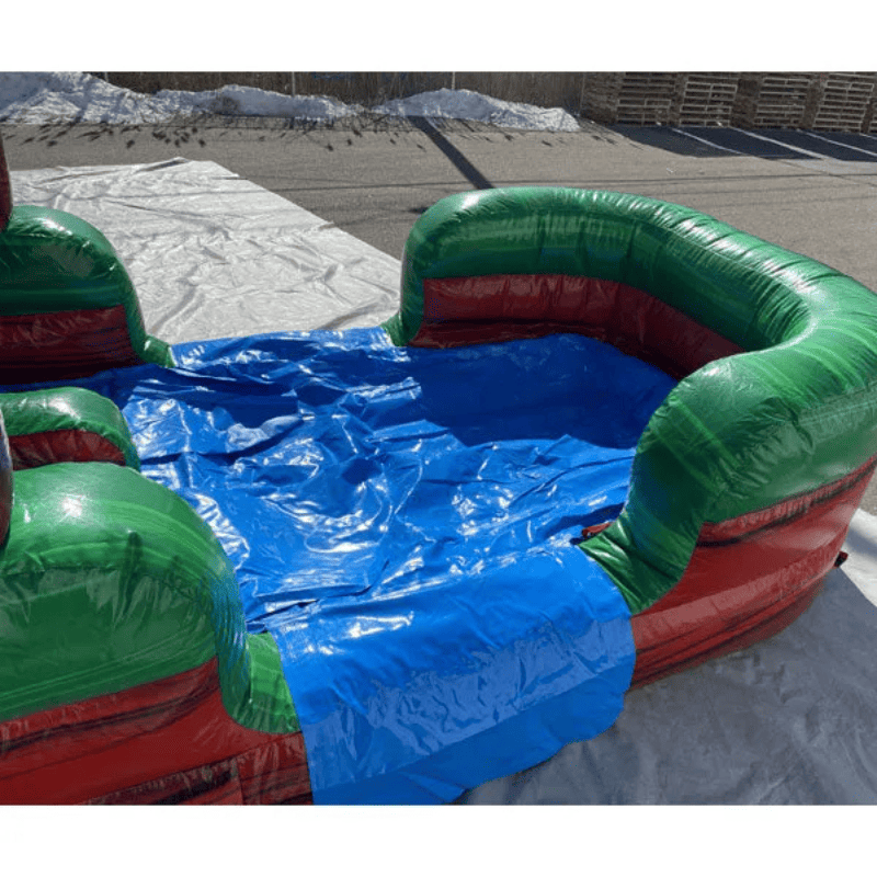 Moonwalk USA 2-Lane Red Ruby Castle Wet/Dry Combo Bounce House Pool View