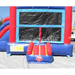 Moonwalk USA 2-Lane Red and Blue Combo Bounce House Front Entrance with Safety Ramps and Safety Stop Sign