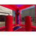 Moonwalk USA 2-Lane Rocket Combo Bounce House Wet/Dry Inside Pop Ups and Basketball Hoop Representing Product Features