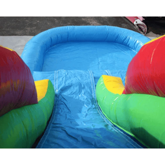 2-lane sports combo bounce house for sale dual slide view to detachable splash pool