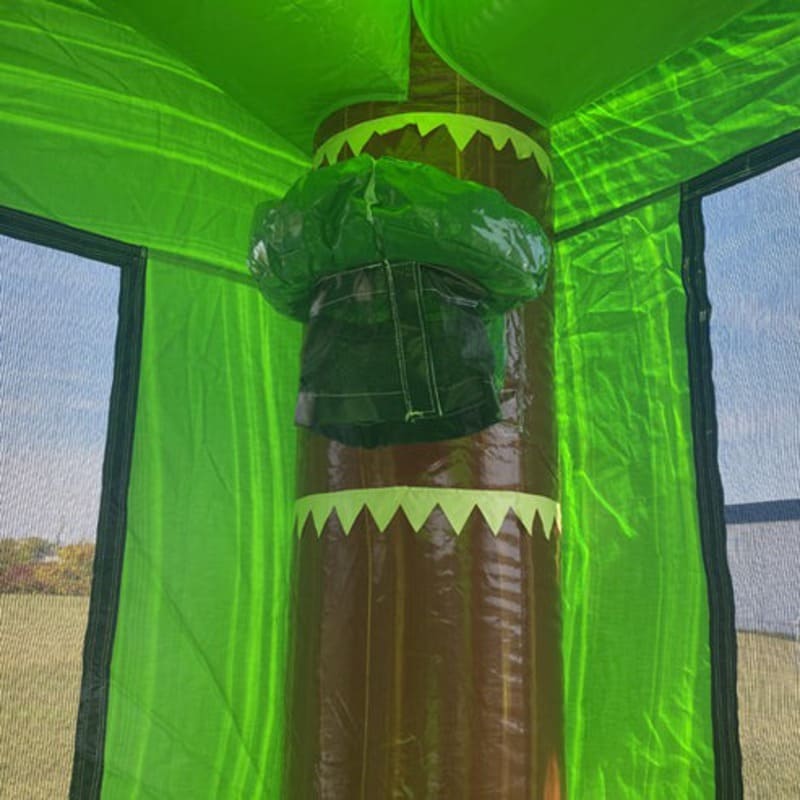 Moonwalk USA 2-Lane T-Rex Combo Bounce House Wet/Dry Basketball Hoop Inside